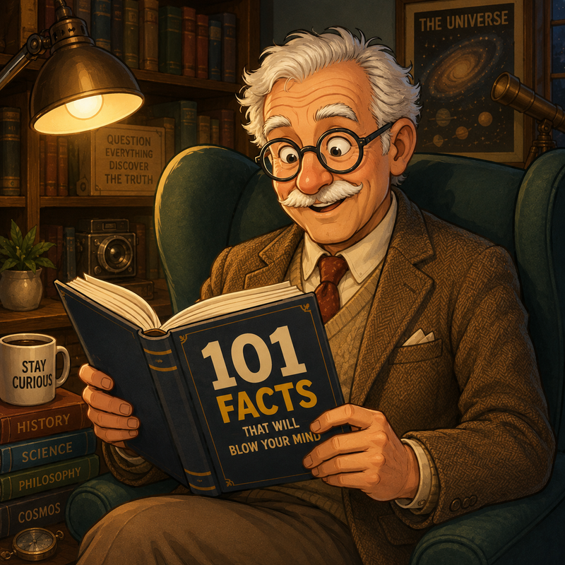 The Dense Reality host in his study, surrounded by history, science, and philosophy books